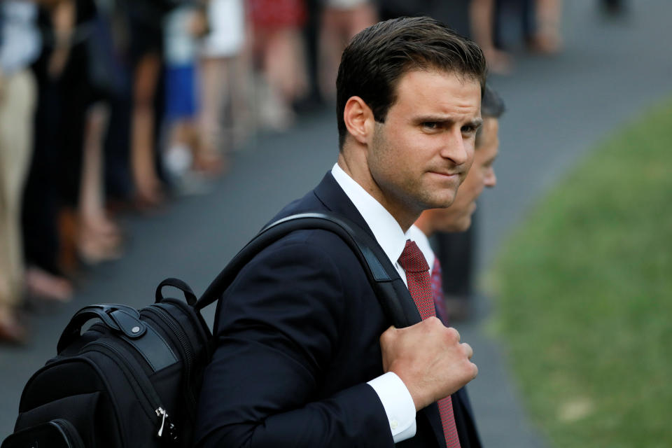 Donald Trump's personal aide John McEntee, who left the White House under a cloud, was paid $22,000 late last month, according to documents. (Photo: Reuters/Jonathan Ernst)