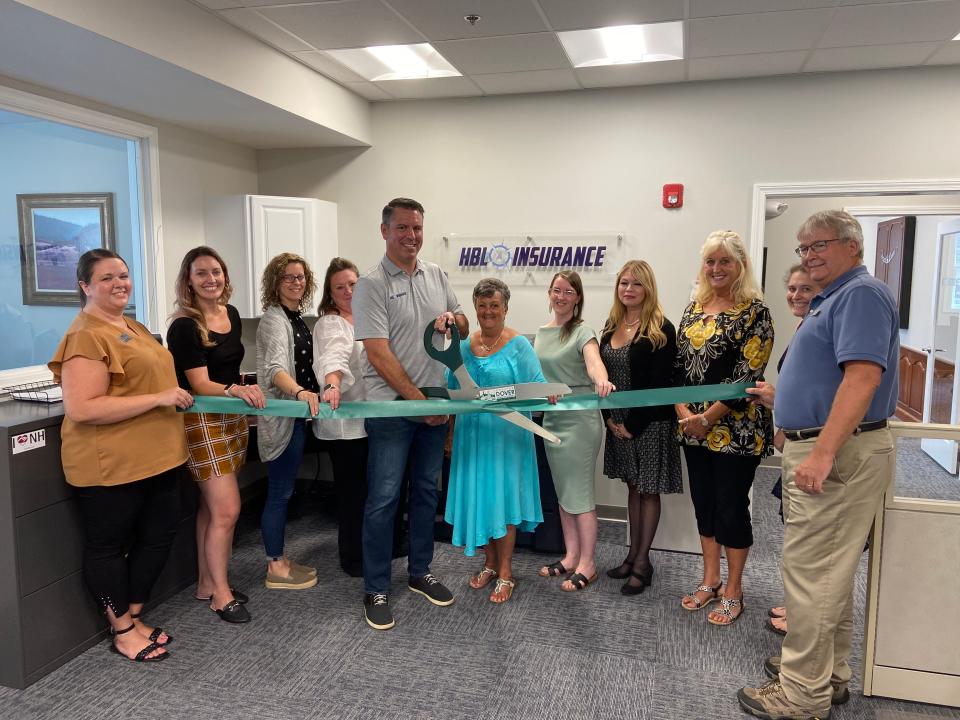 The Greater Dover Chamber of Commerce held a ribbon cutting to celebrate HBL Insurance's tenth anniversary. HBL Insurance moved from Barrington to Dover in 2019.