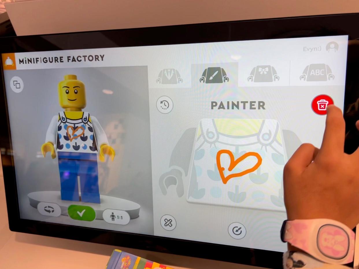 Guests don't just select their LEGO Minifigure's clothing. They help design it.