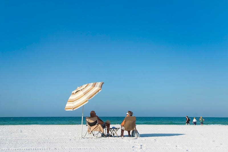 World-famous Siesta Beach is on Siesta Key in Sarasota County,