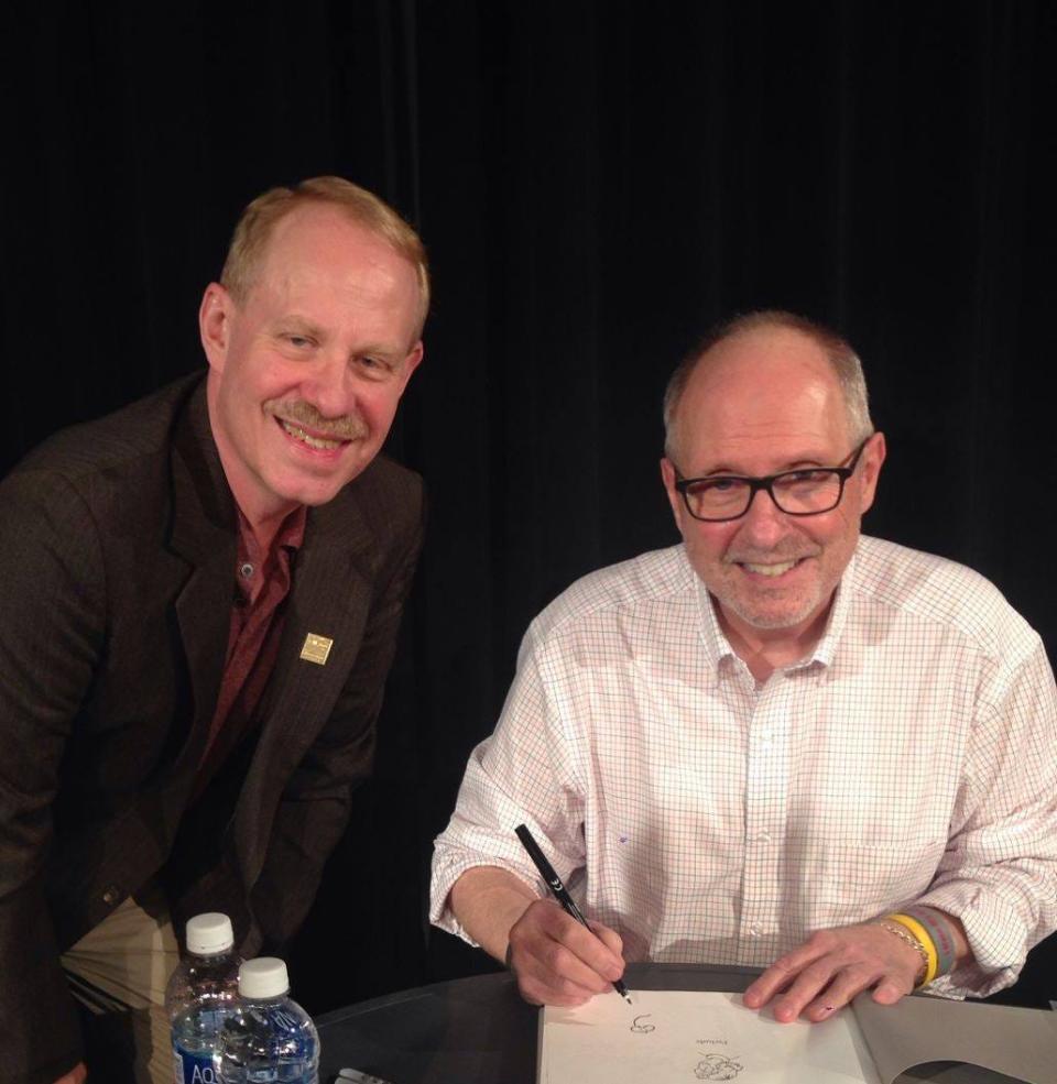 David Weaver and comic-strip creator Tom Batiuk. Batiuk is to devote the plot of his comic strip “Crankshaft” to the festival this year.