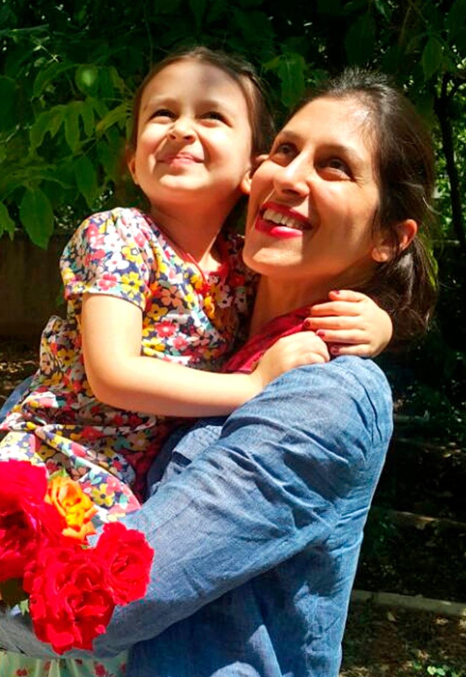 Nazanin Zaghari-Ratcliffe and her daughter Gabriella (AP)