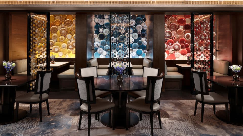 The hotel's ground floor restaurant Canton Blue restaurant celebrates the "spice-trade union of Asian and British cultures." - Will Pryce/Courtesy The Peninsula