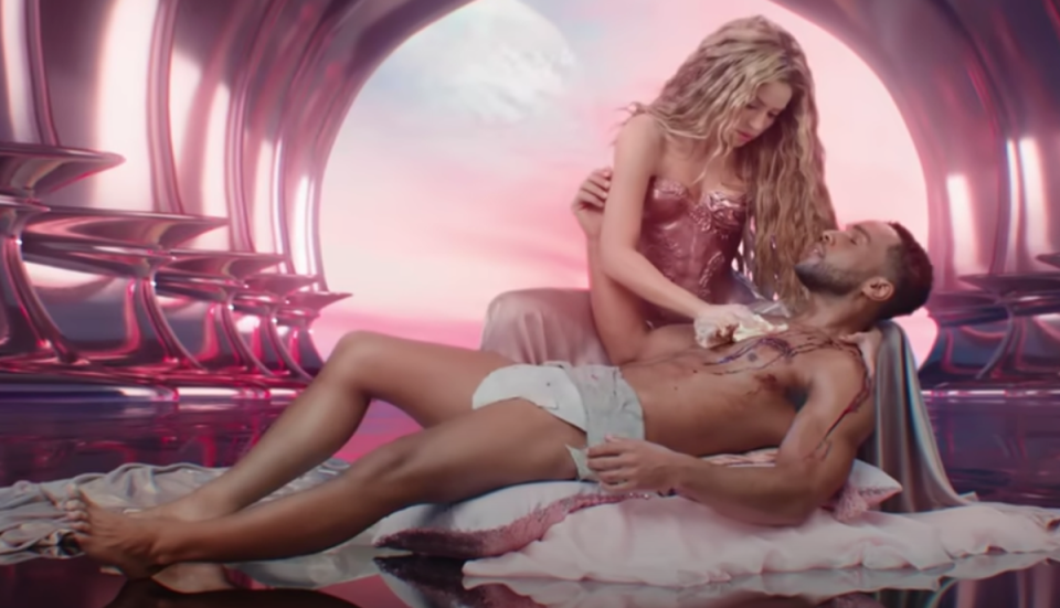Laviscount in Shakira’s music video for ‘Puntería’ (Sony Music Entertainment)
