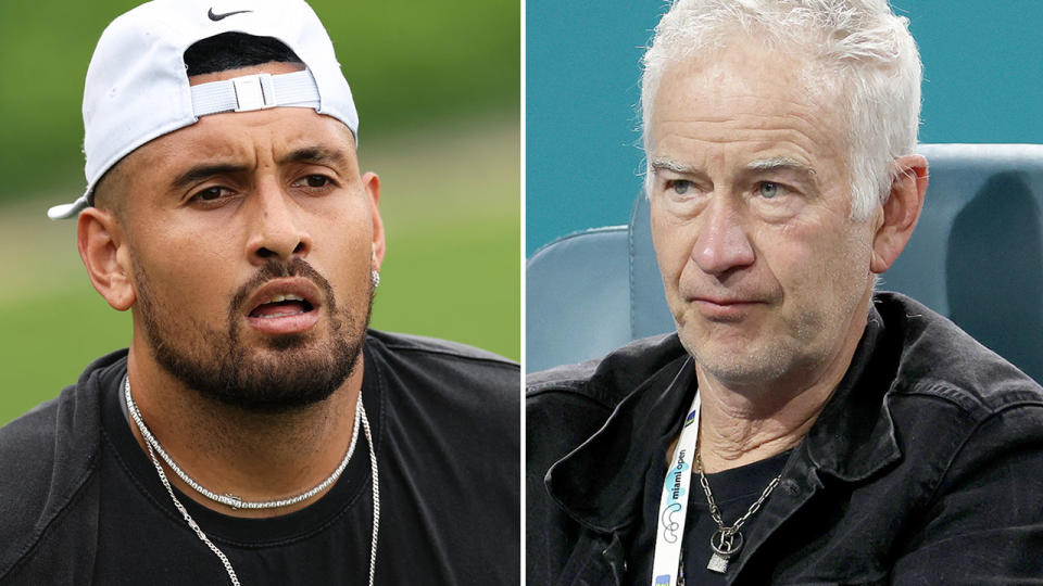 Pictured right is John McEnroe and Nick Kyrgios on the left.