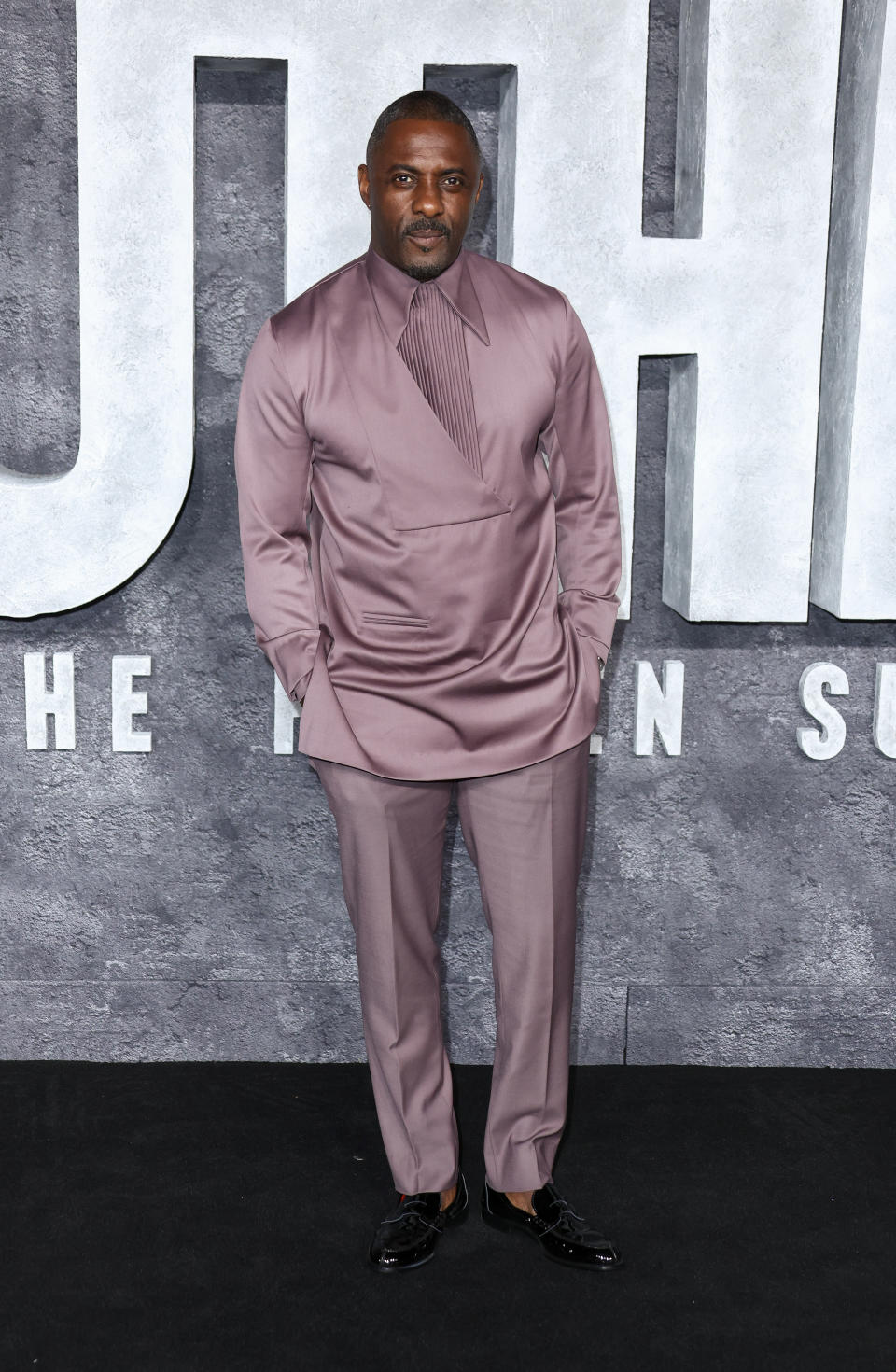 LONDON, ENGLAND - MARCH 01:  Idris Elba arrives at the global premiere of "Luther: The Fallen Sun" at BFI IMAX Waterloo on March 01, 2023 in London, England. (Photo by Mike Marsland/WireImage)