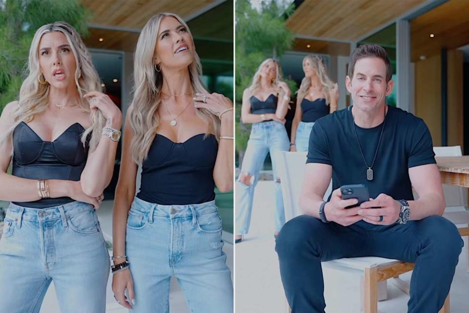 <p>Instagram</p> Heather El Moussa and Christina Hall (left) and Tarek El Moussa (right)