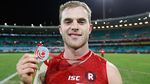 A worthy winner of the Goodes-O'Loughlin Medal, Mitchell racked up 41 touches, 8 marks and 10 tackles.