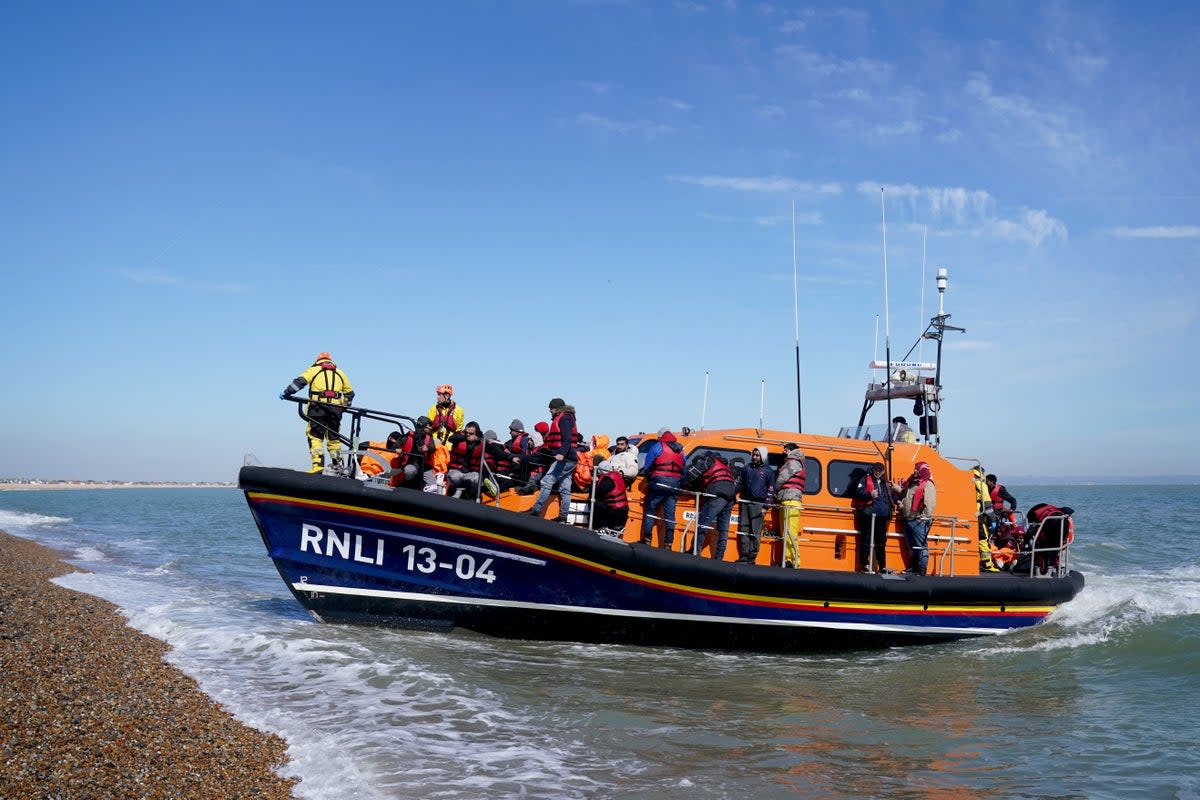 Nearly 45,000 migrants have arrived in the UK after crossing the Channel since the Government signed the Rwanda deal a year ago (Gareth Fuller/PA) (PA Wire)