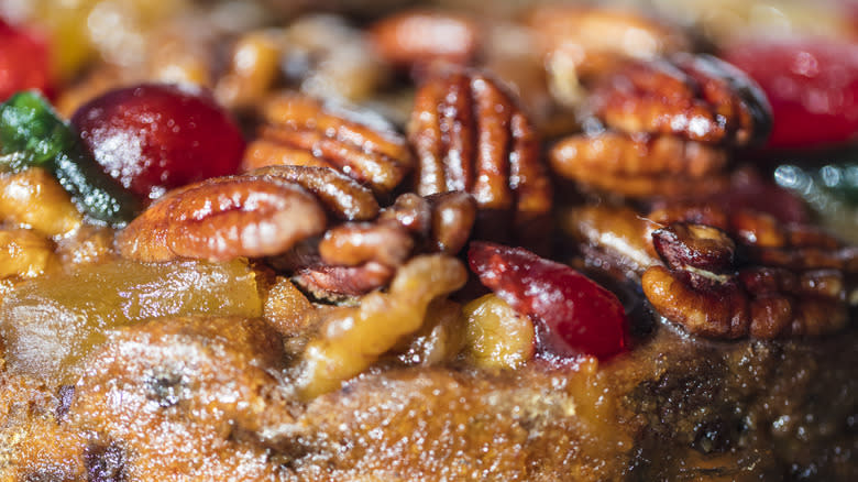 close up of fruitcake