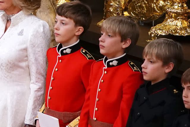 Yui Mok - WPA Pool/Getty Images Queen Camilla's grandchildren during the coronation ceremony