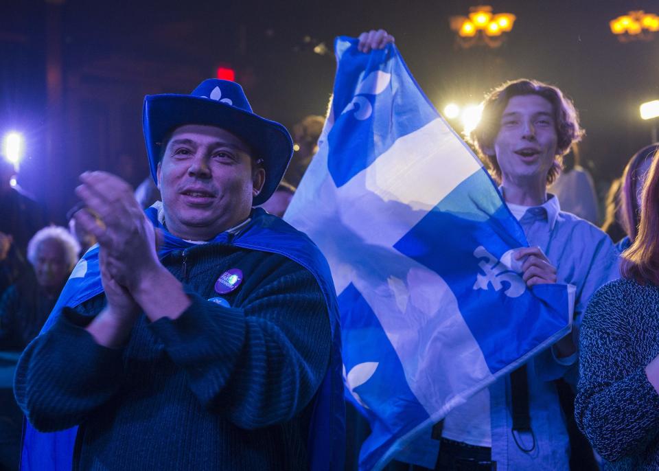 Bloc Quebecois supporters watch results