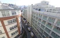 Ambulances transporting confirmed coronavirus patients arrive at a hospital in Daegu