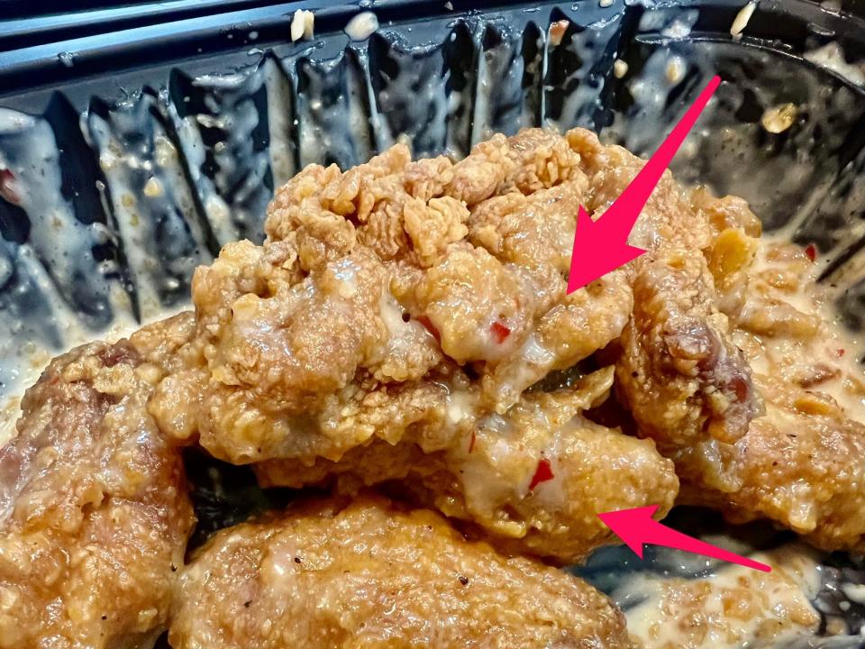 Closeup of Popeyes' Roasted Garlic Parmesan wings