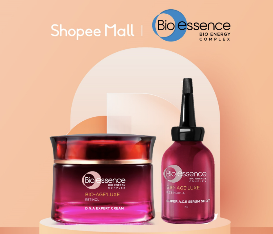 Reduce double chin with Bio-Essence Bio-Age'Luxe A.C.E Serum 30ml + D.N.A Cream 45g Set. PHOTO: Shopee