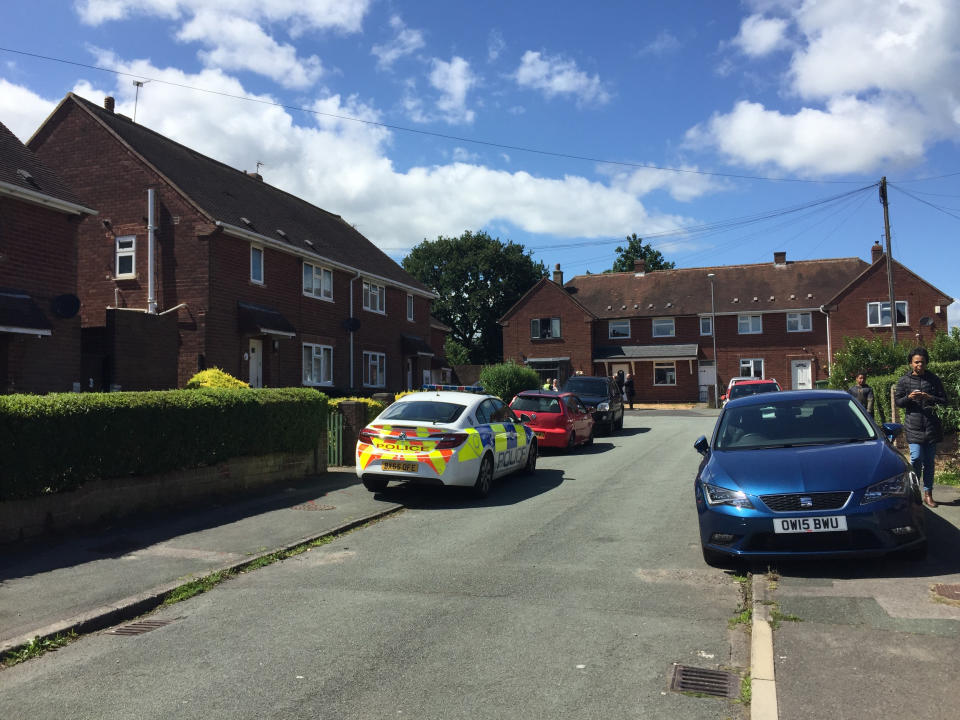 Stephens Close, Wolverhampton, where two paramedics have been stabbed and are currently in hospital in stable condition. A man has been arrested.