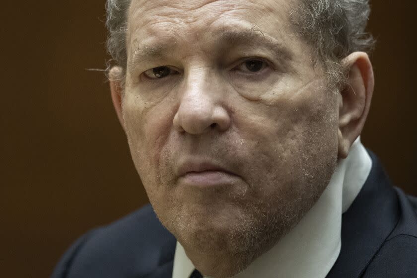 Former film producer Harvey Weinstein appears in court at the Clara Shortridge Foltz Criminal Justice Center in Los Angeles, Calif., on Tuesday, Oct. 4 2022. (Etienne Laurent/Pool Photo via AP)