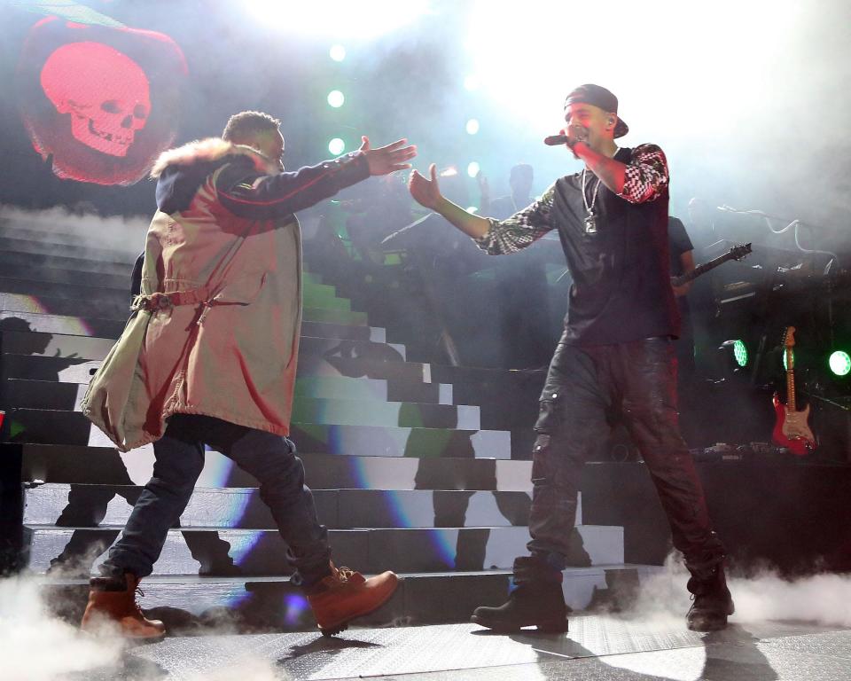 Kendrick Lamar and J. Cole onstage