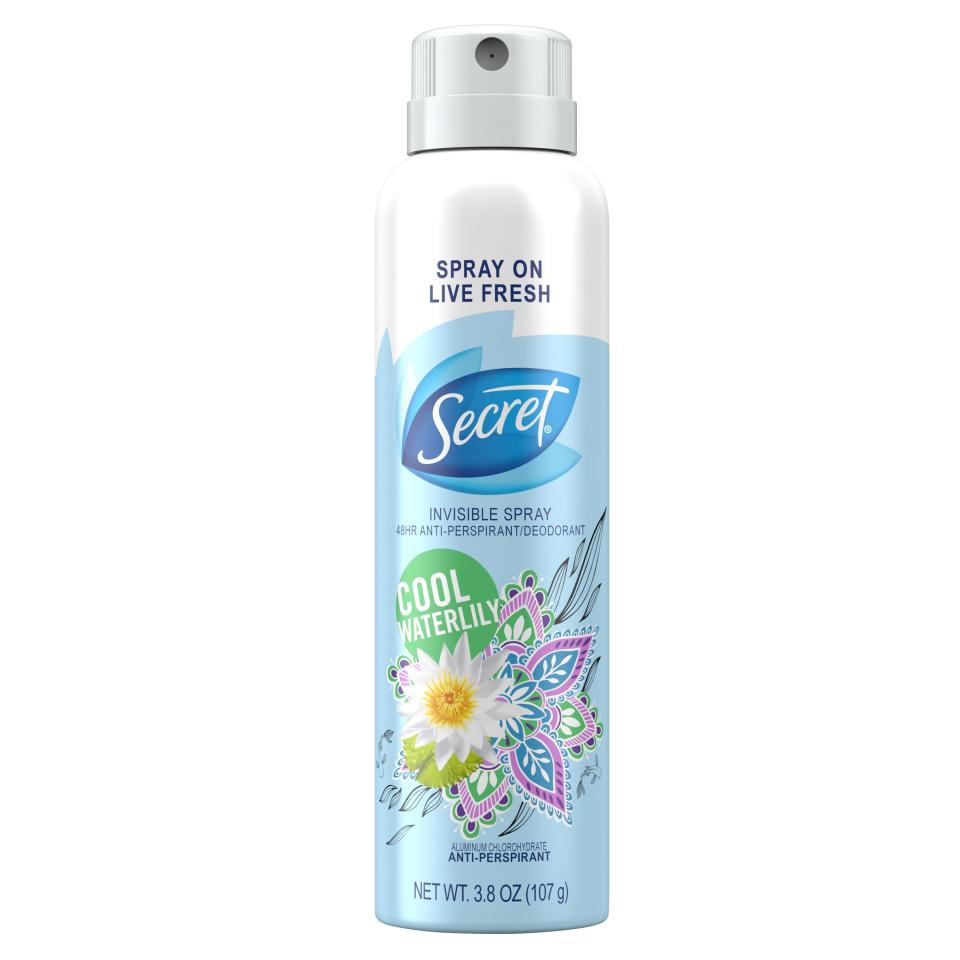 Secret Fresh Invisible Spray Antiperspirant and Deodorant, $6