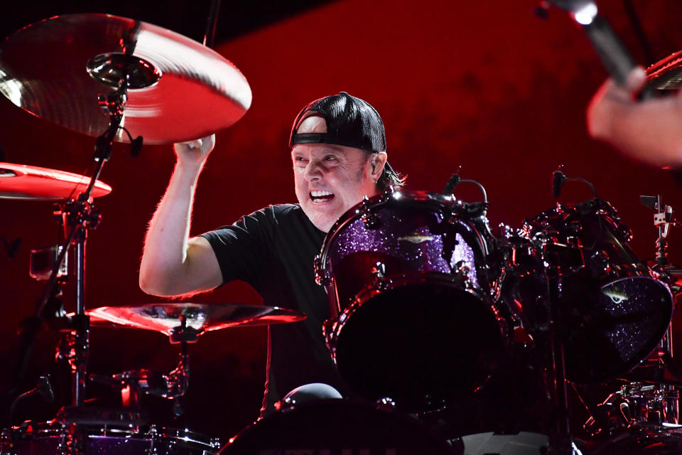 FILE - Lars Ulrich of Metallica performs during the Global Citizen Festival on Saturday, Sept. 24, 2022, at Central Park in New York. Metallica's latest album, "72 Seasons," releases Friday. (Photo by Evan Agostini/Invision/AP, File)