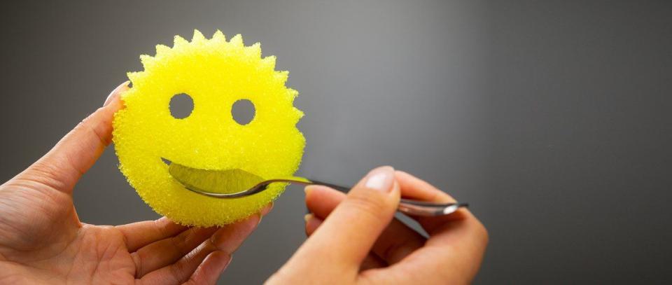 Image of Scrub Daddy sponge cleaning utensils