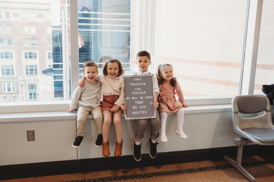 The Young's adopted siblings Connor, Parker, Aiden and Elliott in Dec. 2019. 
 (Digital Dreamer Photography)