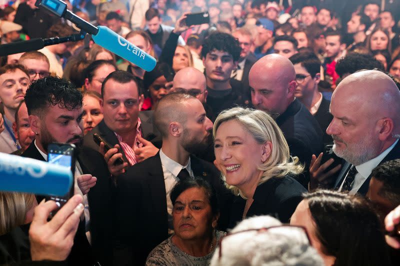 Political rally of French far-right National Rally (Rassemblement National) party for European elections in Marseille