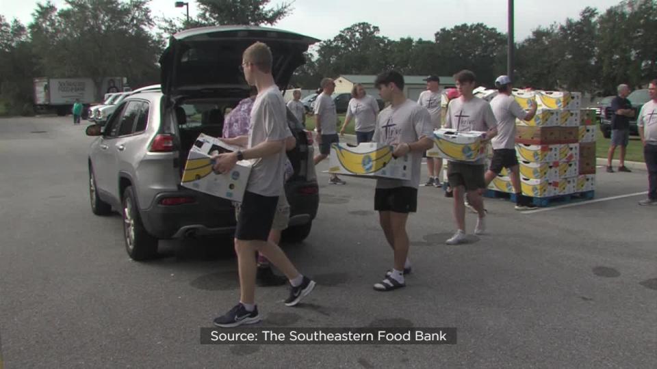 Once the food was organized and bagged, 175 volunteer drivers loaded up their cars and began delivering it to low-income neighborhoods in West Orange County.