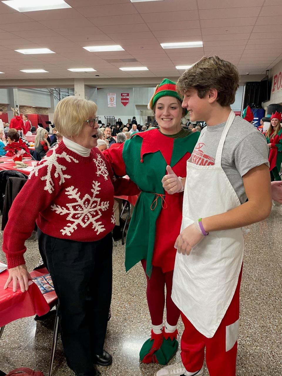 Meg Bodie attended Port Clinton High School’s 22nd Annual Holiday Breakfast with the Arts and was greeted by her grandchildren Nora Bodie, National Honor Society and Lucas Bodie, PCHS Leadership Council.