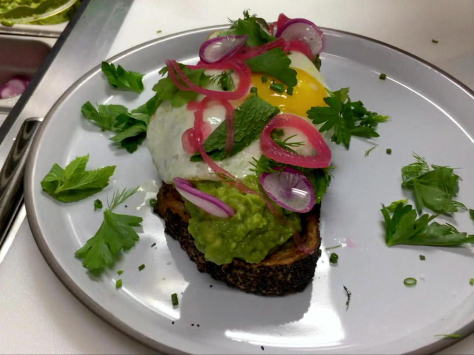 A cannabis-infused dish served by chef Miguel Trinidad.  / Credit: CBS News
