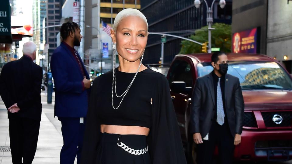 Jada Pinkett Smith wearing an all-black ensemble 