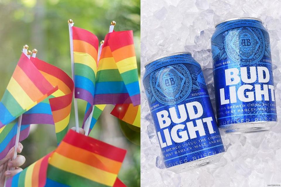 Pride flags and Bud Light