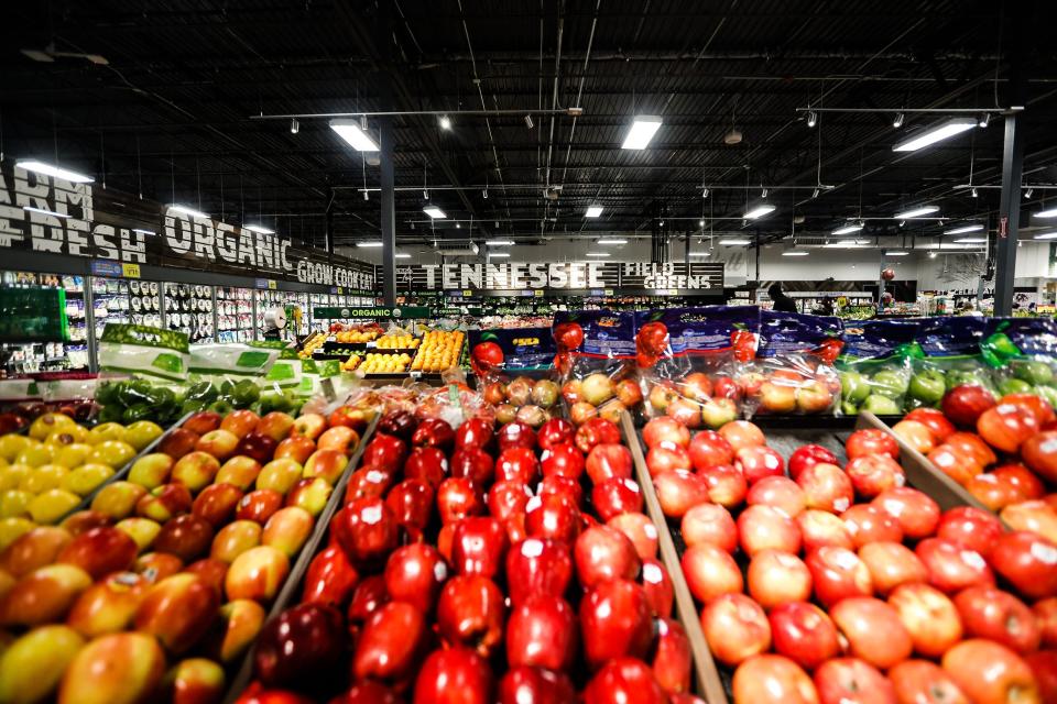 A variety of apples that were available in the produce section of a new Kroger store in Collierville, Tenn.