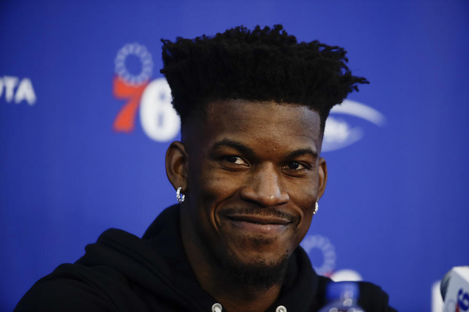 Jimmy Butler has finally been traded to a new team, but his issues with the Timberwolves are still a major topic of conversation. (AP Photo/Matt Rourke)