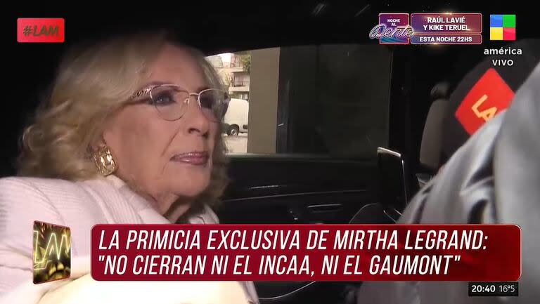 Mirtha Legrand confirmó que el INCAA y el Cine Gaumont no cierran (Captura TV)