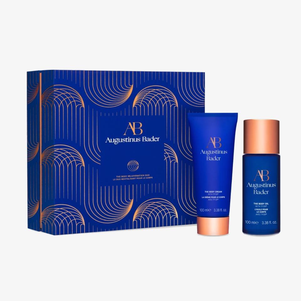 139,99€<br><p>Ce coffret contient : </p> <ul class="items"> <li>1 The Body Cream</li> <li>1 The Body Oil</li> </ul><br><a href="https://www.marionnaud.fr/soin-corps/coffrets-soin-corps/the-body-rejuvenation-duo-duo-revitalisant-corps-augustinus-bader/p/102457394" rel="nofollow noopener" target="_blank" data-ylk="slk:Acheter;elm:context_link;itc:0;sec:content-canvas" class="link ">Acheter</a>