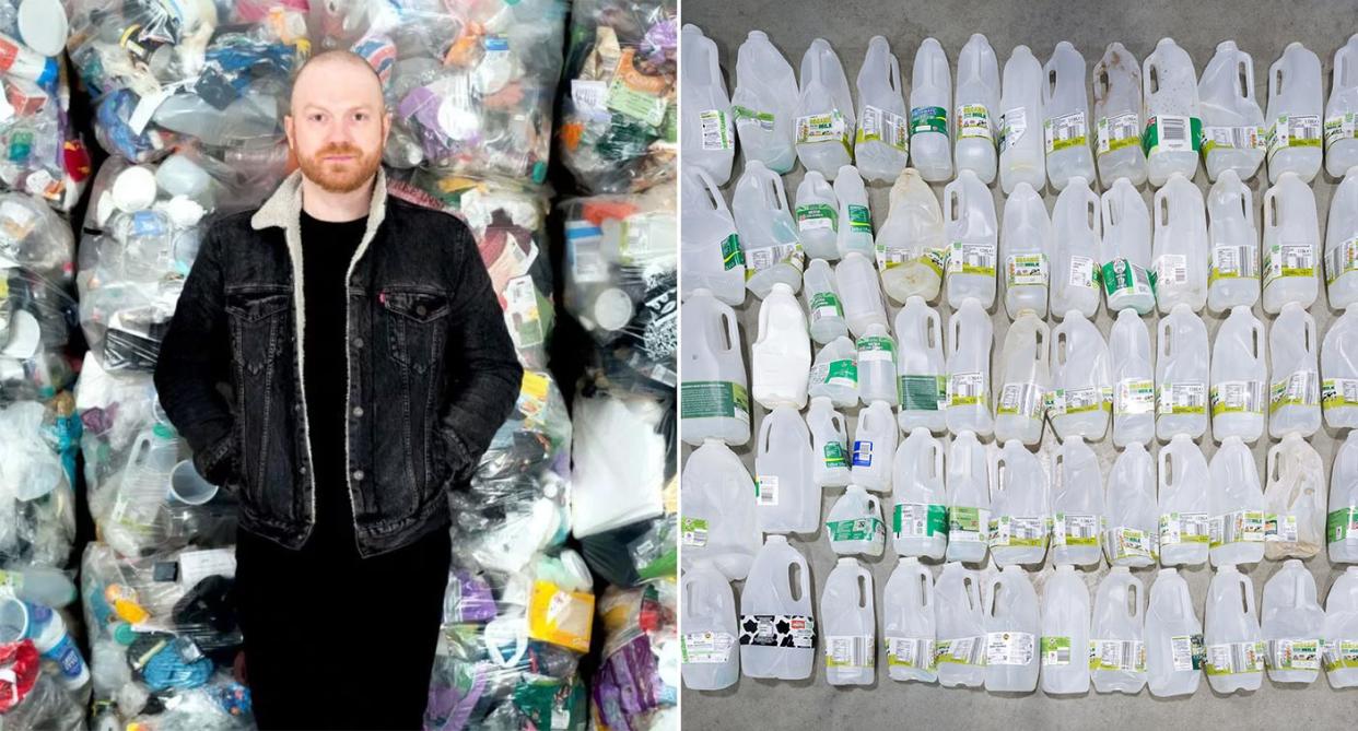 Daniel Webb collected more than 4,000 single use plastic items in one year. (PA)