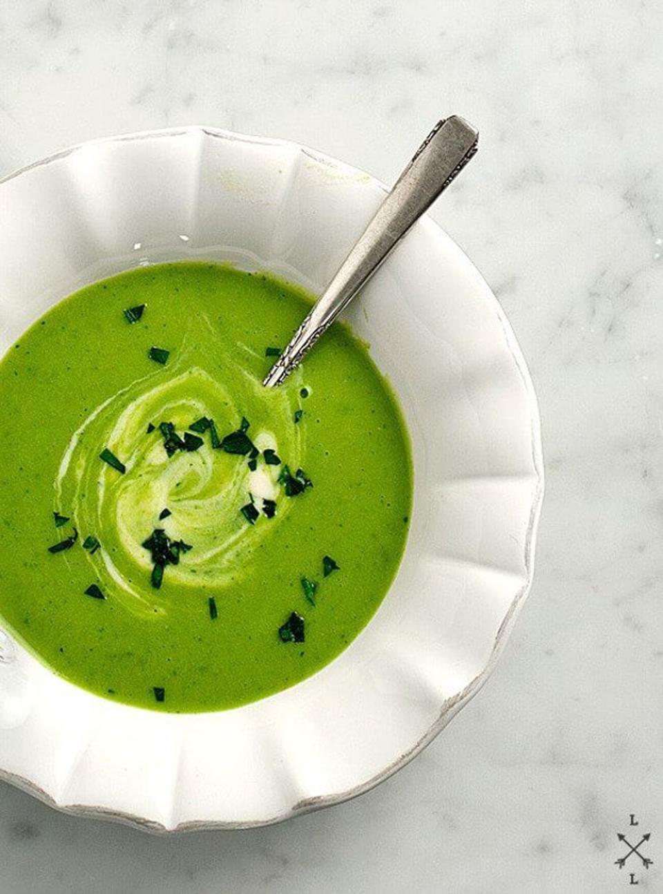 Green Garbanzo and Leek Soup