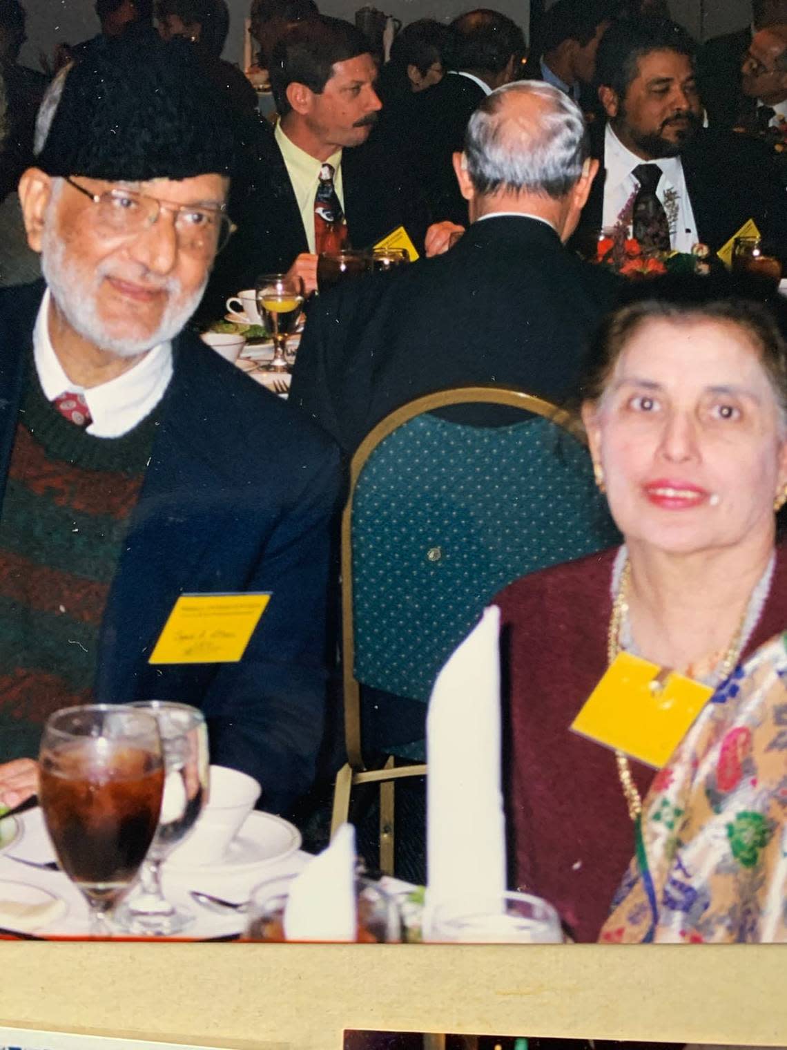 Syed Ahsani and his wife Sajida Ahsani attend a foreign policy conference at the George H.W. Bush Presidential Library & Museum in College Station, Texas.