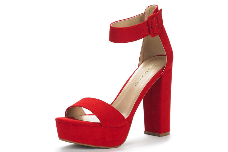 Dream Pairs, red platform sandals