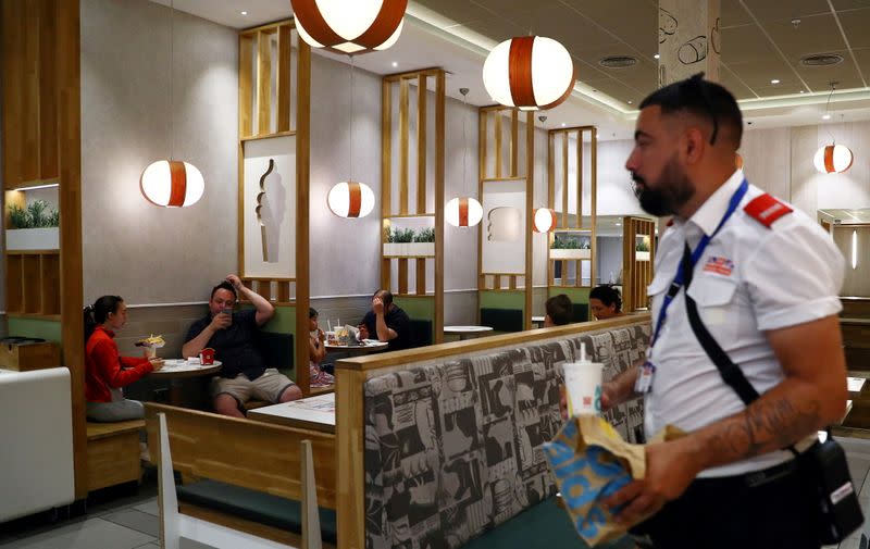 FILE PHOTO: McDonald's restaurants reopen with a dine-in service, in London