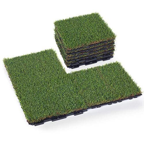 9) Golden Moon Artificial Grass Interlocking Turf Tiles