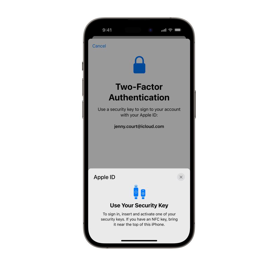 Apple will soon allow you to log into your devices using physical keys in a bid to thwart hackers. (Image: Apple)