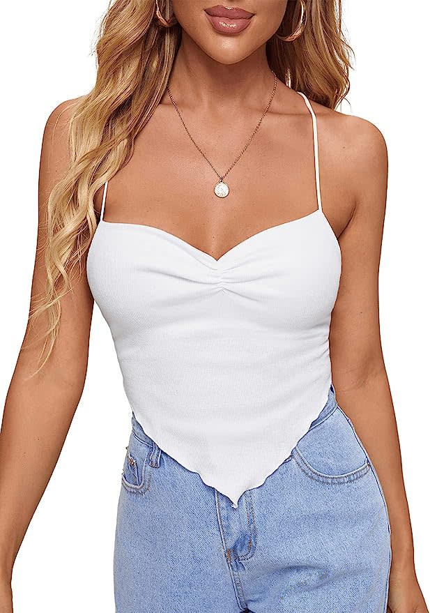 EFAN Womens Cut Out Twist Knot Front Tube Tops