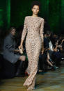 <p>Lineisy was the picture of elegance in this red-carpet-worthy gown at Elie Saab.</p>