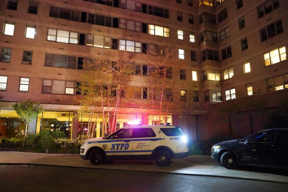 The NYPD responds to a reports of a man killed after jumping from an upper floor of the Imperial House on East 69th Street off Lexington Avenue in Lenox Hill on Friday. Christopher Sadowski