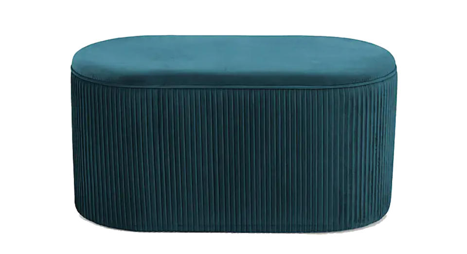 Eloise Velvet Pleated Ottoman