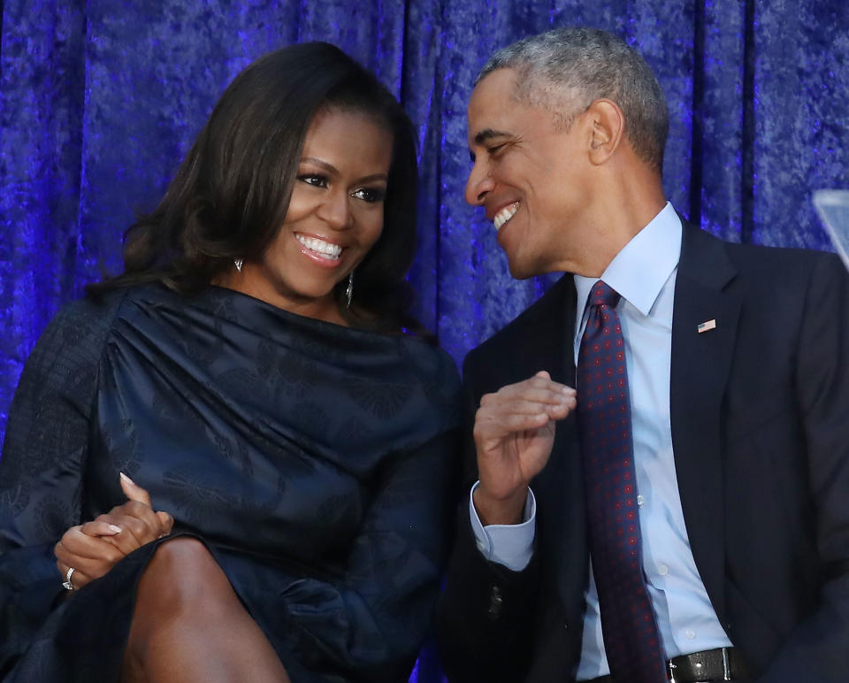 Michelle Obama (pictured with Barack in February 2018) is celebrating her 55th birthday. (Photo: Mark Wilson/Getty Images)