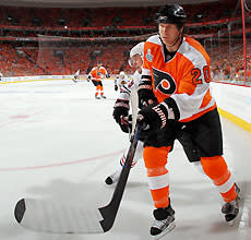 Chris Pronger skates tall and carries a big stick