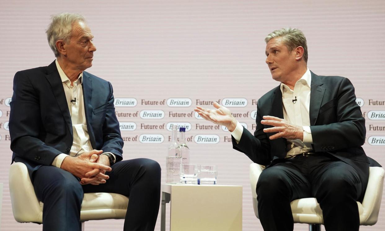 <span>Former Labour leader Tony Blair with Sir Keir Starmer during the Tony Blair Institute for Global Change's conference in London, 2023.</span><span>Photograph: Stefan Rousseau/PA</span>